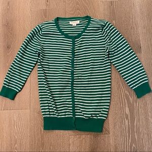 Forever 21 Green Stripe Cardigan